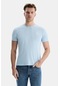 Bass Gök Mavisi Bisiklet Yaka Baskılı Standard Fit Erkek Tshirt Gök Mavisi