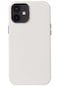 Noktaks - iPhone Uyumlu 12 Mini - Kılıf Kablosuz Şarj Destekli Leathersafe Magsafe Kapak - Beyaz