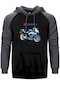 Suzuki Gsx R600 Gri Renk Reglan Kol Kapşonlu Sweatshirt Gri