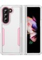 Samsung Galaxy Uyumlu Z Fold5 5g İçin Pc + Tpu Askeri Sınıf Düşmeye Karşı Koruyucu Telefon Kılıfı - Beyaz / Pembe Beyaz Pembe