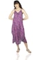Askılı Vual Afrodit Midi Boy Elbise Mor-pembe 6104 - Kadın