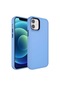 Noktaks İphone Uyumlu 12 - Kılıf Metal Çerçeve Tasarımlı Sert Btox Kapak - Mavi