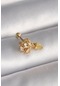 316l Çelik Gold Renk Zirkon Taşlı Sallantı Kalp Detay Tragus Piercing Çok Renkli