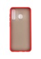 Kilifone - Huawei Uyumlu P30 Lite - Kılıf Arkası Mat Buzlu Kenarı Renkli Düğmeli Fri Silikon - Kırmızı