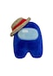 10cm Aramızda Hasır Şapkalı Peluş Oyuncak Bebek Oyun Figürü Mavi