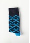 AC&Co / Altınyıldız Classics Erkek Lacivert-mavi Desenli Soket Çorap
