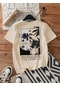 Unisex Every Moment Baskılı Tasarım Tshirt Bej