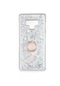 Noktaks - Samsung Galaxy Uyumlu Note 9 - Kılıf Yüzüklü Simli Sıvılı Milce Kapak - Gümüş