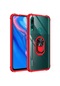 Noktaks - Huawei Uyumlu Huawei Y9 Prime 2019 / Y9 2019 - Kılıf Yüzüklü Arkası Şeffaf Koruyucu Mola Kapak - Kırmızı