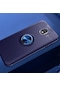 Kilifone - Samsung Uyumlu Galaxy J4 - Kılıf Yüzüklü Auto Focus Ravel Karbon Silikon Kapak - Mavi