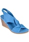 Pullman Dolgu Taban Kadın Sandalet Sms-1048 Mavi-mavi