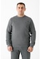 Maraton Sportswear Büyük Beden Erkek Bisiklet Yaka Uzun Kol Basic Antramelanj Sweatshirt 19509-antramelanj