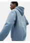 Koton Oversize Sweatshirt Kapşonlu Arkası Baskılı Sloganlı Mavi 4wam70457mk