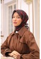 Silk Home Soft Eşarp 73074-48 Lacivert, Parlak Turuncu, Vizon, Kahverengi