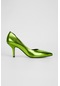 Valmenti Kadın Yeşil Metalik Hakiki Deri Topuklu Ayakkabı Tz 1499-1 Bn Ayk