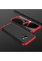 Noktaks - Samsung Galaxy Uyumlu Galaxy S9 - Kılıf 3 Parçalı Parmak İzi Yapmayan Sert Ays Kapak - Siyah-kırmızı