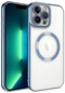 iPhone Uyumlu 13 Pro Max Kılıf Magsafe Wireless Şarj Özellikli Lopard Setro Silikon - Mavi