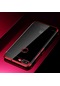 Kilifone - Huawei Uyumlu P Smart Fıg-lx1 - Kılıf Dört Köşesi Renkli Arkası Şefaf Lazer Silikon Kapak - Kırmızı