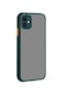 Kilifone - İphone Uyumlu İphone 12 Mini - Kılıf Arkası Buzlu Renkli Düğmeli Hux Kapak - Koyu Yeşil