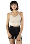 Kadın Krem İp Askılı Fitted/vücuda Oturan Fitilli Örme Crop Top Bluz 23k-trp-crp05-krem