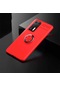 Kilifone - Huawei Uyumlu P40 - Kılıf Yüzüklü Auto Focus Ravel Karbon Silikon Kapak - Kırmızı