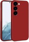 Mutcase - Samsung Uyumlu Galaxy S23 - Kılıf Mat Renkli Esnek Premier Silikon Kapak - Kırmızı