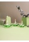 Glassic Grace Yeşil Cam Kandil 3 Adet Cam Kandil - 200 ML Kandil Yağı + 3 Adet Kandil Fitili