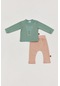 Fullamoda Ayıcık Nakışlı Düğme Detaylı Erkek Çocuk Takım- Mint Yeşili 24MCCK1749199222-Mint