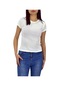 Kadın Fitilli Body Tişört Bgl-st04232 Ekru