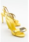 Pares Sarı Saten Kadın Topuklu Ayakkabı