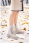 Woggo Fermuarlı Termo Taban Kadın Günlük Bot Ayakkabı Fls 94-9075 Krem