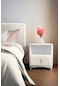 Singular Silver Iki Çekmeceli Kırık Beyaz Komodin- Raflı Kumaş Döşemeli Yatak Odası Komodin Modeli