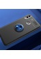 Mutcase - Huawei Uyumlu Honor 8c - Kılıf Yüzüklü Auto Focus Ravel Karbon Silikon Kapak - Siyah-mavi