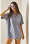 Buz Mavisi Oversize Basic T-shirt 3yxk1-47087-43
