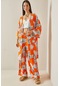 Turuncu Çiçek Desenli Kimono Takım 5yxk8-48600-11
