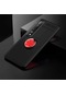 Kilifone - Xiaomi Uyumlu Mi 10 - Kılıf Yüzüklü Auto Focus Ravel Karbon Silikon Kapak - Siyah-kırmızı
