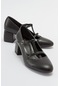 Mess Siyah Cilt Kadın Topuklu Ayakkabı