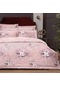 Sarev Freza Saten Nevresim Takımı King Size , .pembe