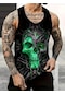 Snapbuy Retro Araba Desenli 3d Baskılı Yazlık Rahat Tank Top - Büyük Boy Spor Yelekerkek Bej