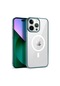 Kilifone - İphone Uyumlu İphone 14 Pro Max - Kılıf Kablosuz Şarj Destekli Pixel Magsafe Kapak - Sierra Mavi