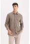 Defacto Regular Fit Polo Yaka Müslin Uzun Kollu Gömlek W7832az25spbn312 Kahve