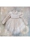Fransız Dantelli Tüllü Kız Çocuk Elbise - Beyaz