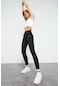Tommy Life Siyah Yüksek Bel Streç Slim Fit Dar Paça Kadın Tayt - 94545 SiYAH