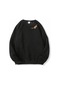 Kadın Çiçek Nakış İşlemeli Uzun Kollu Sweatshirt Siyah Siyah