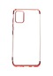 Noktaks - Samsung Galaxy Uyumlu A71 - Kılıf Dört Köşesi Renkli Arkası Şefaf Lazer Silikon Kapak - Kırmızı