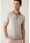 Erkek Gri Polo Yaka Boya Efektli Regular Fit Triko T-shirt A41y5114
