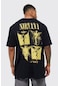 The Champ Clothing Bisiklet Yaka Nirvana Baskılı Siyah Oversize Erkek T-shirt Siyah