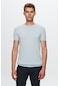 Twn Slim Fit Mavi Düz Örgü Rayon Örme T-Shirt 0Ef069421003M