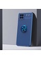 Kilifone - Samsung Uyumlu Galaxy M12 - Kılıf Yüzüklü Auto Focus Ravel Karbon Silikon Kapak - Mavi