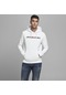 Jack & Jones Kapüşonlu Logolu Sweatshirt- Corplogo 12137054 White